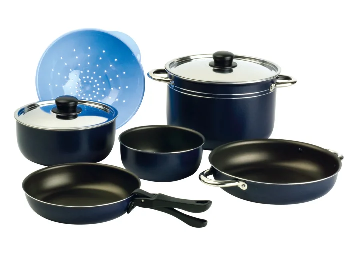  CMC ACCESSOIRES 2  POPOTE 9 PIECES ALUMINIUM BLEU