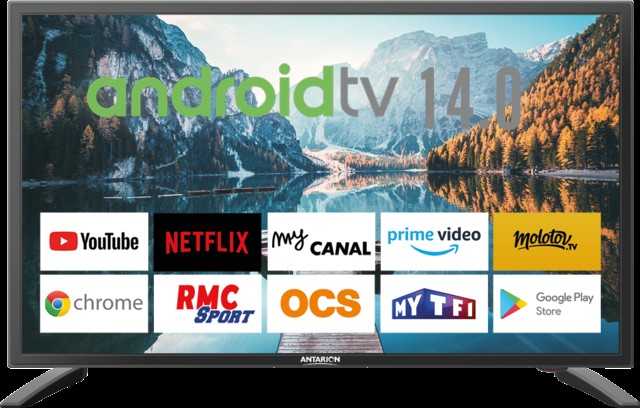  MOVERA  TELEVISEUR SMART TV 19 POUCES ANDROID 14.0 NOIR